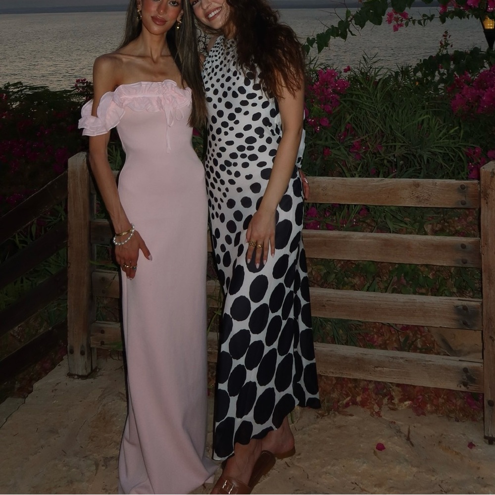 Zara Woman Bloggers Fav ZW Collection Polka Dot Maxi Dress Size s. WORN ONCE